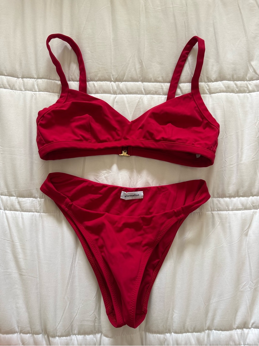 Reformation Red Bikini Set size S top and bottom